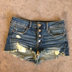 American Eagle High Rise Jean Shortie Shorts